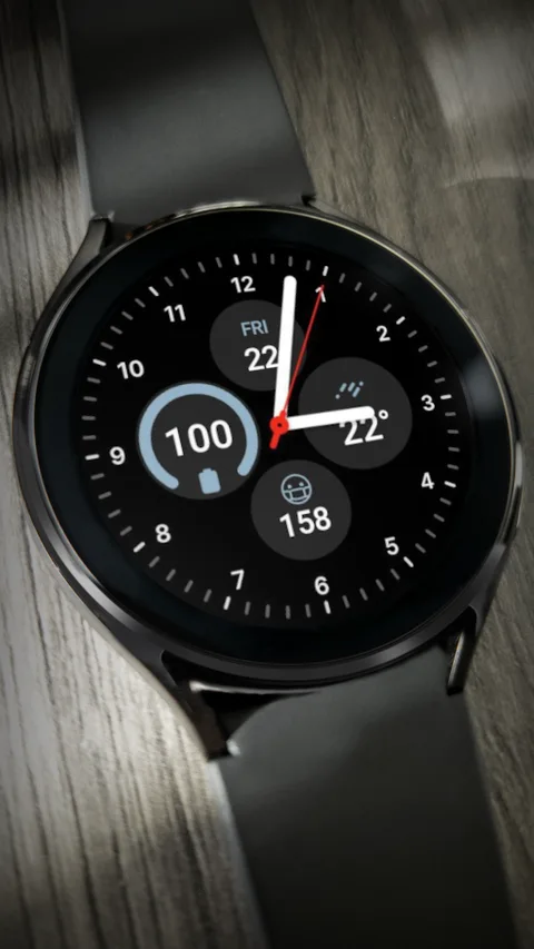 Wear OS watch face with an AQI 100 complication